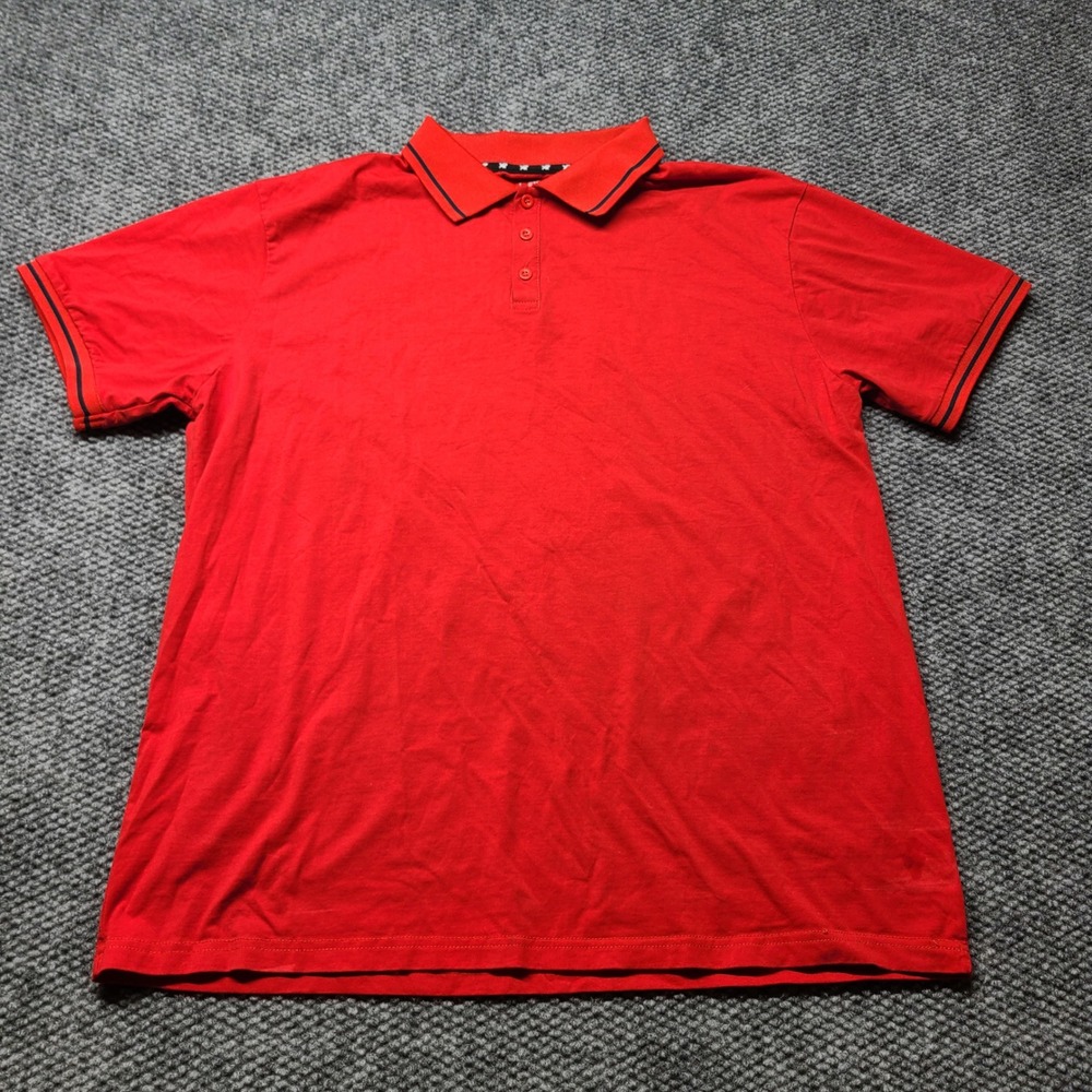 XRAY JEANS Mens 2XL Red Premium Cotton Ultimate Stretch Short Sleeve Polo Shirt